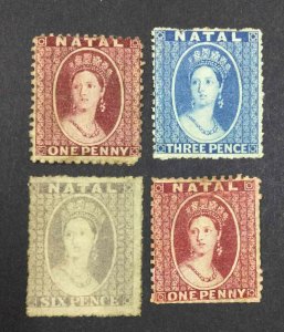 MOMEN: NATAL SG# 9,11,13,18 1860-4 UNUSED £935 LOT #64572