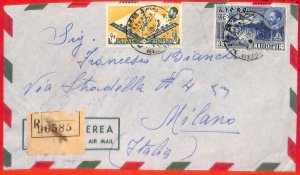 aa0200 - ETHIOPIA - POSTAL HISTORY - REGISTERED  COVER to  ITALY  1952 sports