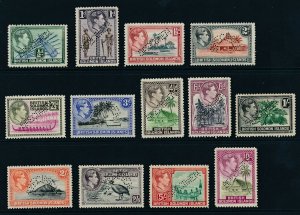 SG 62s - 72s British solomon islands 1939 - 51 ½d - 10/- Set perforated specimen