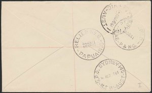 PAPUA NEW GUINEA 1961 2/5d Cattle single franking Reg cover - Relief cds....H135