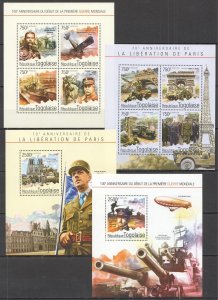 A1193 2014 Togo World War I Liberation Paris 2Kb+2Bl Mnh