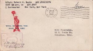 United States A.P.O.'s Soldier's Free Mail 1945 U.S. Army, A.P.O. 537 Dijon, ...
