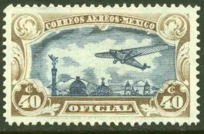 MEXICO CO14, 40¢ OFFICIAL AIR MAIL, MINT, NH. F-VF.