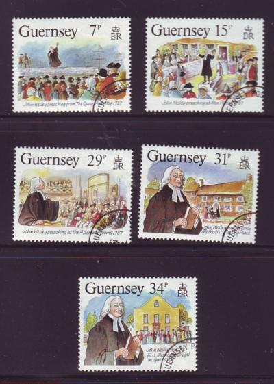 Guernsey Sc 362-6 1987 John Wesley Visit stamps used