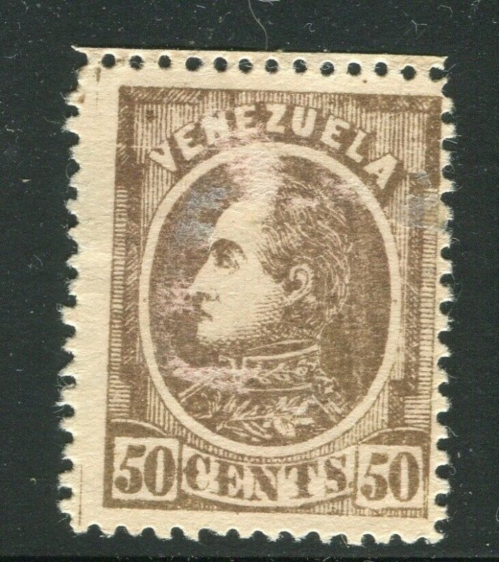 VENEZUELA; 1880 classic Bolivar issue fine Mint hinged Shade of 50c. value