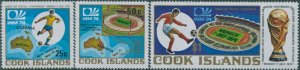 Cook Islands 1974 SG488-490 World Cup Football set MNH