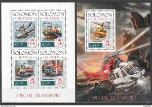 2013 Solomon Islands Special Transport Aviation Ships #2407-11 1+1 ** Ls316