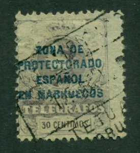 Spanish Morocco Telegraph Revenue 30 centavos BIN=$2.50