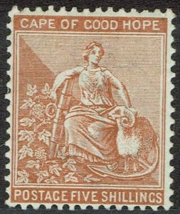 CAPE OF GOOD HOPE 1893 HOPE SEATED 5/- WMK ANCHOR 