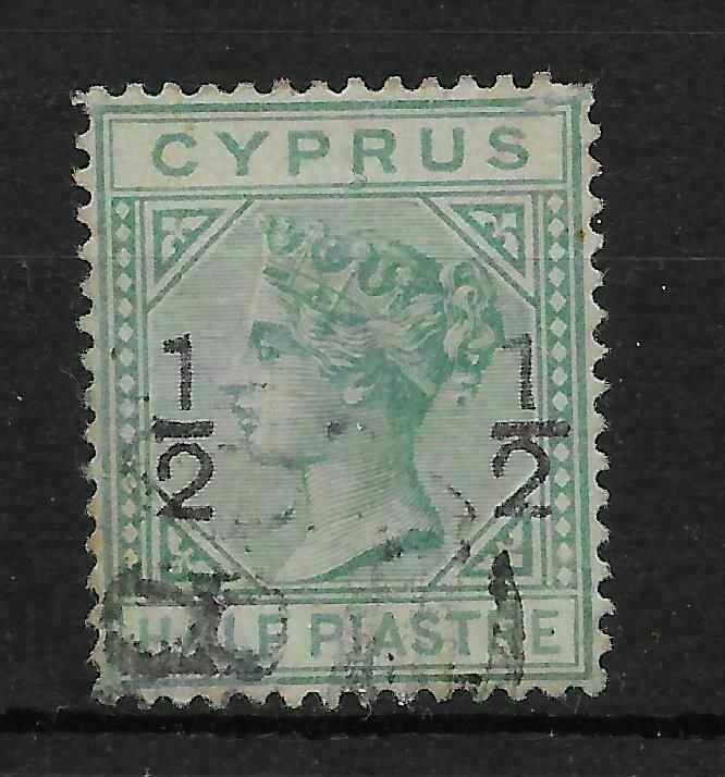 CYPRUS SG23 1882  on pi EMERALD-GREEN USED