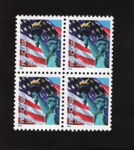 3965 Flag & Miss Liberty, MNH blk/4