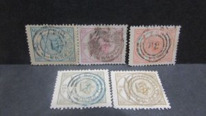 Denmark #11-15 Used - WDWPhilatelic (9-24)