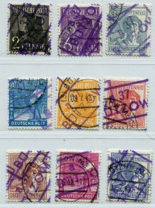 GERMANY SOVIET ZONE HOP BEZIRKSHANDSTEMPEL BEZIRK 37 SELECTION VFU STAMPS 136