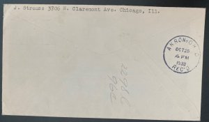 1933 Chicago IL USA LZ 127 Graf Zeppelin cover To Century Of Progress Exp #C18