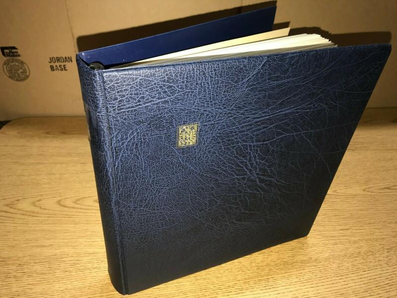 1958-1972 United Arab Republic Syria Blue Hingeless Stamp Album by H Farahbaksh