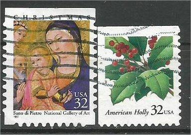 UNITED STATES, 1997, used set, Christmas, Scott 3176-77