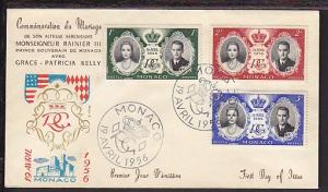 Monaco Royal Wedding 1956 U/A FDC BIN