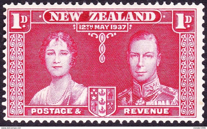 NEW ZEALAND 1937 KGVI 1d Carmine Coronation SG599 MNH