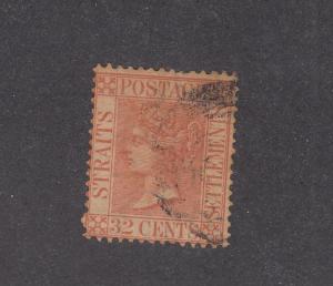 STRAITS SETTLEMENTS # 17-QUEEN VICTORIAN 12cts CAT VALUE $75