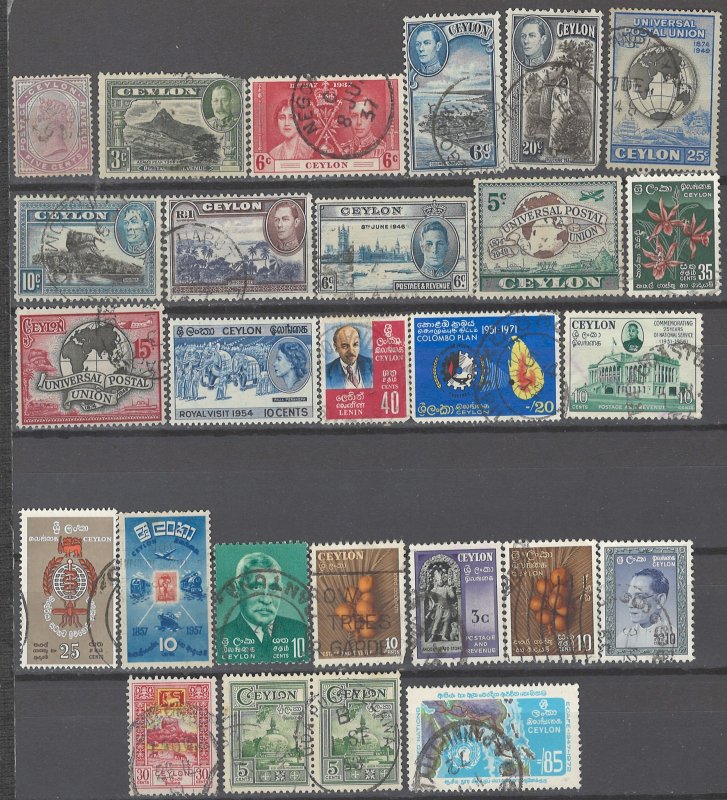 COLLECTION LOT # 2359 CEYLON 27 STAMPS 1886