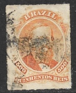 BRAZIL 1876-77 500r Emperor Dom Pedro Issue Sc 67 VFU