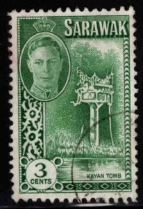 SARAWAK Scott 182 Used 1950 Kayan Tomb stamp