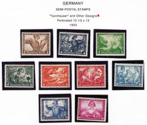 Germany #B49-B57 Tannhauser, MNH, CV $2,250.00, Please see description.