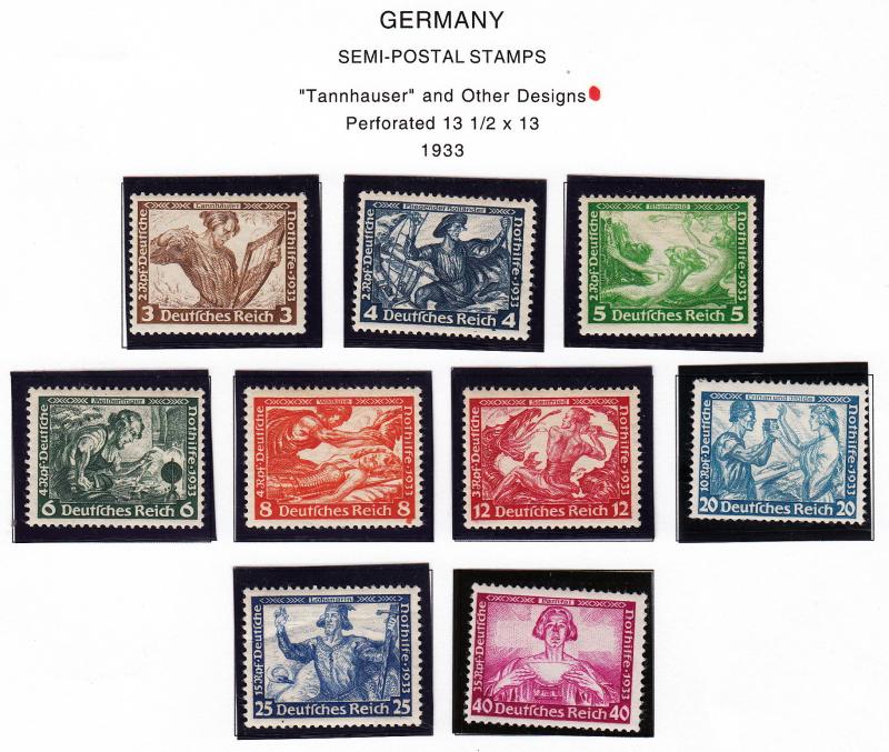 Germany #B49-B57 Tannhauser, MNH, CV $2,250.00, Please see description.