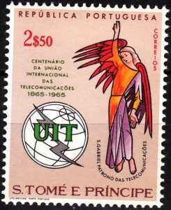 SAO TOME & PRINCIPE 1965 UIT Centenary. Telecommunications. Angel. Omnibus, MNH