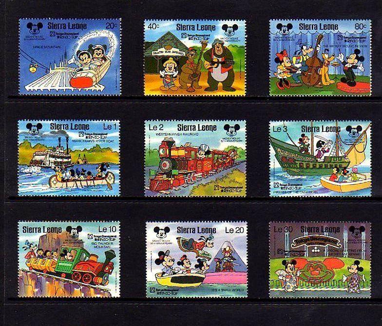 SIERRA LEONE - 1987 - DISNEY - MICKEY - TOKYO DISNEYLAND - 9 X MINT - MNH SET!