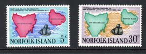 Norfolk Island 123-124 MH 1969