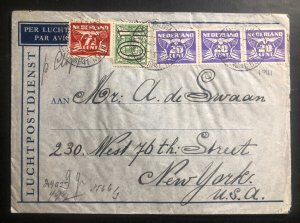 1941 Amsterdam Netherlands Airmail Censored Cover To New York USA