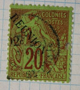 Reunion sc#29 misplaced overprint used