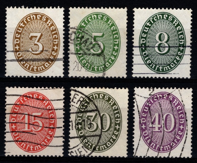 Germany 1927 Official Stamps, perf. 14, Part Set [Used]