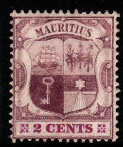 MAURITIUS SG165a 1905 2c DULL & BRIGHT PURPLE CHALKY PAPER MTD MINT