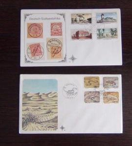 South West Africa 1977 1982 FDC x 10 Animals Airport Dams Canyon Salt Churches