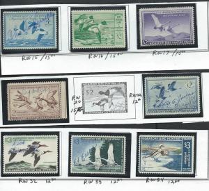 US Duck small group all diff., CV $184.00, see desc.