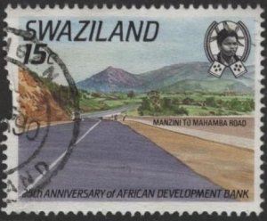 Swaziland 551 (used) 15c Afr. Development Bank: Manzini-Mahamba Road (1989)