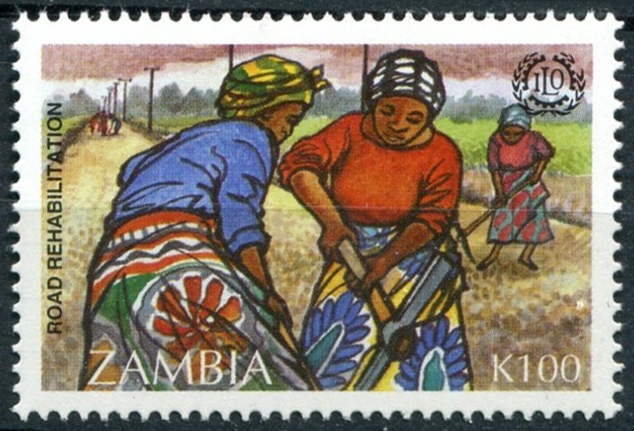 Zambia Sc#643 MNH, 100k multi, ILO 75th anniversary (1995)