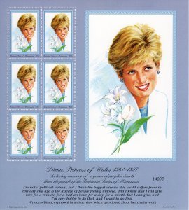 Micronesia 1997 PRINCESS DIANA Sheet Perforated Mint (NH)