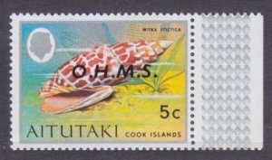1978 Aitutaki D5 Sea Shells - Overprint O.H.M.S.