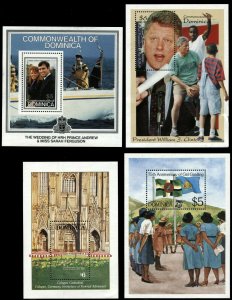 DOMINICA British Commonwealth Postage Stamps Souvenir Sheet Collection Mint NH