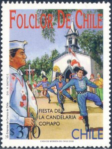 Chile 2000 Sc 1335 Candemas Festival Copiapo Church Cross Folklore Stamp MNH