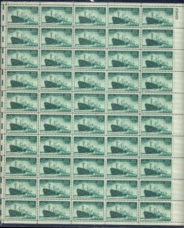 939 Mint,OG,NH... Pane of 50... BKM CV $16.00