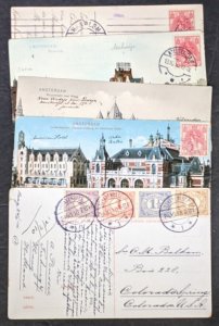 EDW1949SELL : NETHERLANDS 6 Netherlands postcards c1910 Esperanto messages