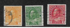 Canada Sc #136-138    imperf set of 3 used FVF