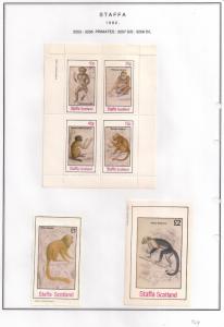 SCOTLAND - STAFFA - 1982 - Primates - Perf 4v, Souv, D/L Sheets - MLH