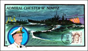 Scott 1869 50 Cents Chester Nimitz Collins Hand Painted FDC