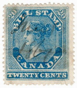 (I.B) Canada Revenue : Bill Stamp 20c (1864)