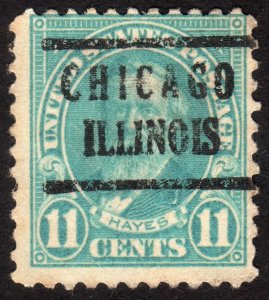 1922, US 11c, Hayes, Used, Chicago precancel, Sc 563